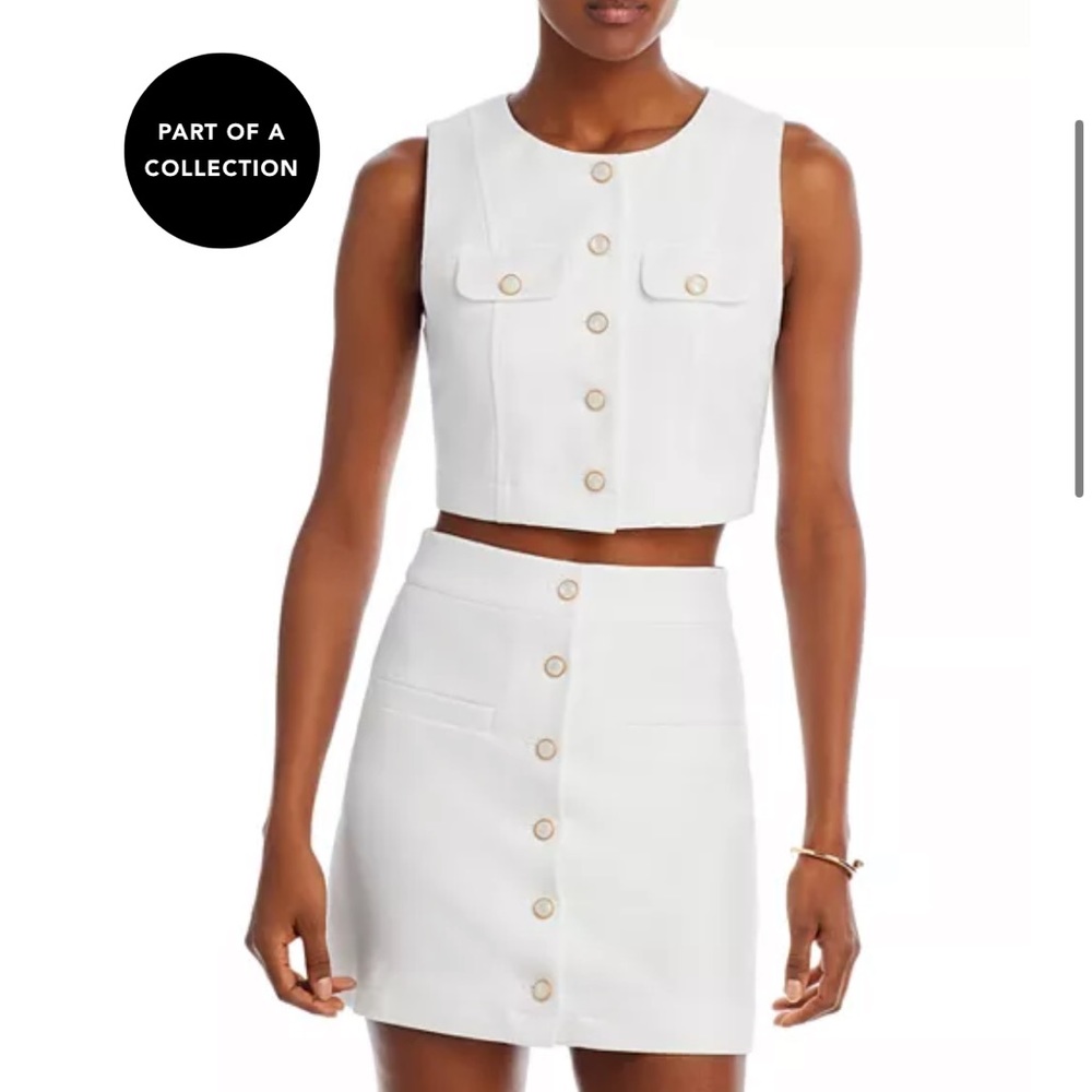 White two piece skirt and top set
